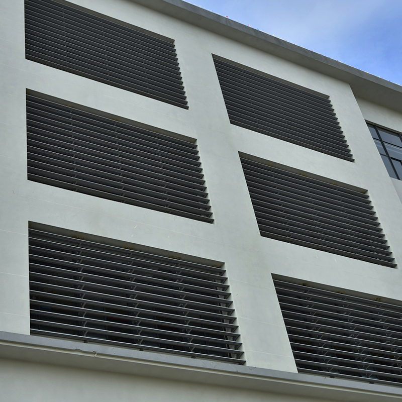 Fixed aluminum louvers (optional rainproof/non-rainproof)