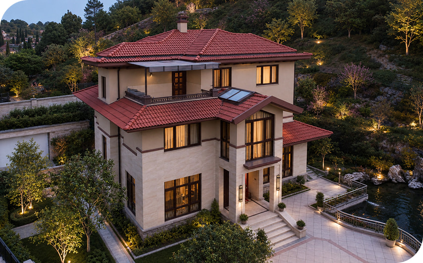 Villa project aluminum casement windows france provence